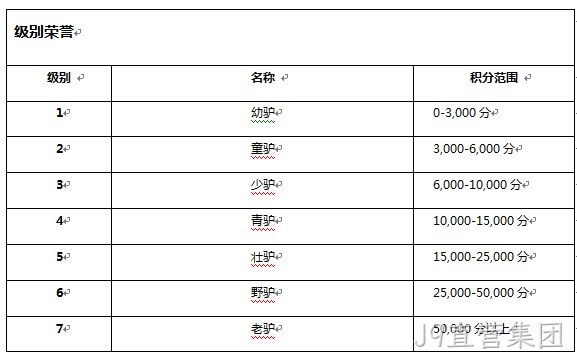 J9直营集团级别系统